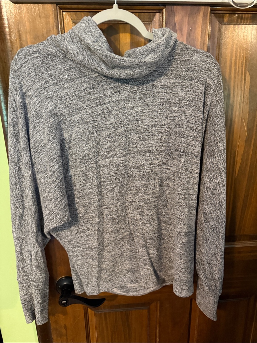 Lucky Brand Gray Marled Cowl Neck Sweater